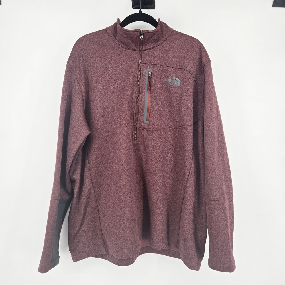 The North Face Quarter Zip Pullover Fleece Sweater Burgundy Maroon Gorpcore XXL